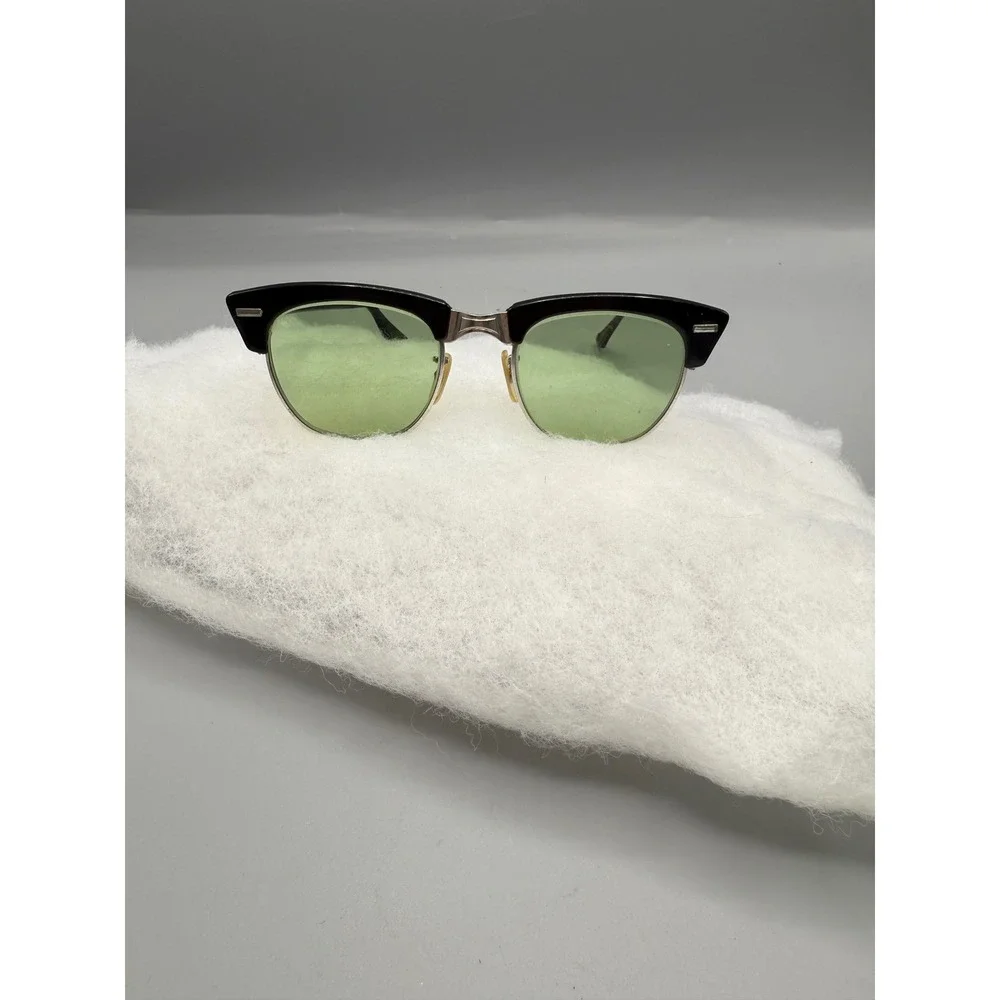True Vintage‎ WELSH Eyeglass/Sunglass Frames Brow-Line Horn Rimmed 1950s green